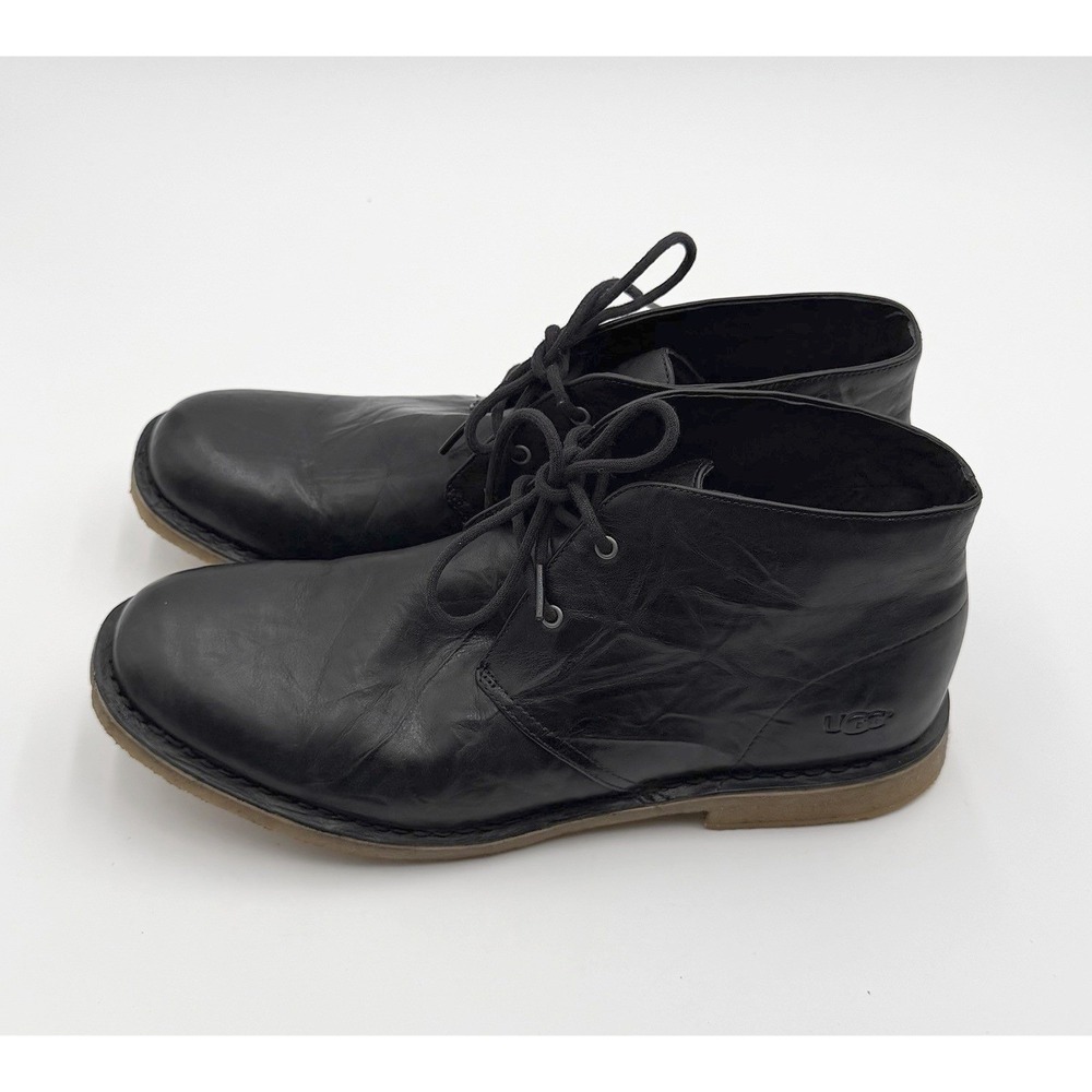 UGG 3275 Men's Leather Chukka Boots Black Lace Up Ankle Size 15 US